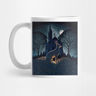 Hare, Pagan Hare, Pagan Art, Moon, Animal, Mug